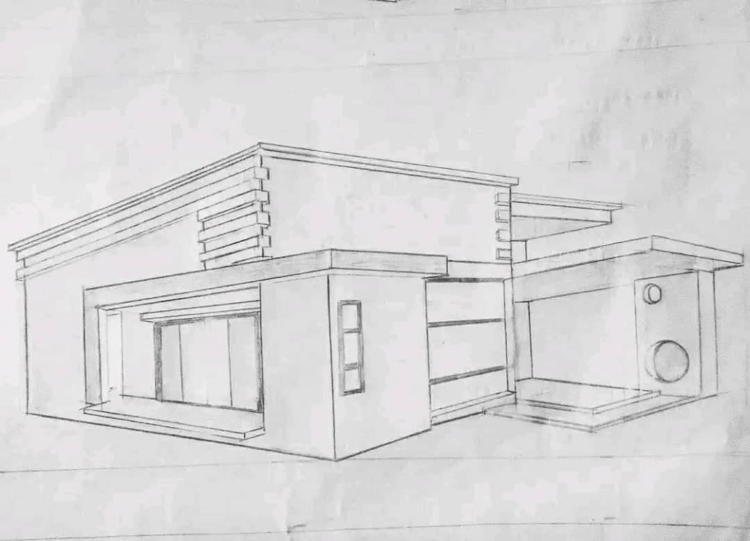 Rusimo architectural concept sketch for planning construction finishes